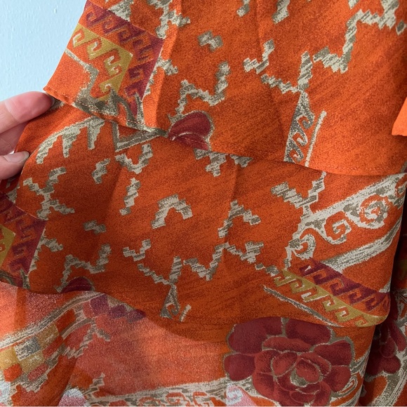 Vintage orange skirt by Coldwater Creek Size M - Picture 3 of 4